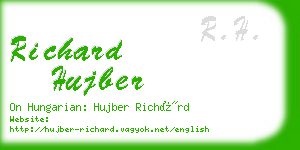 richard hujber business card